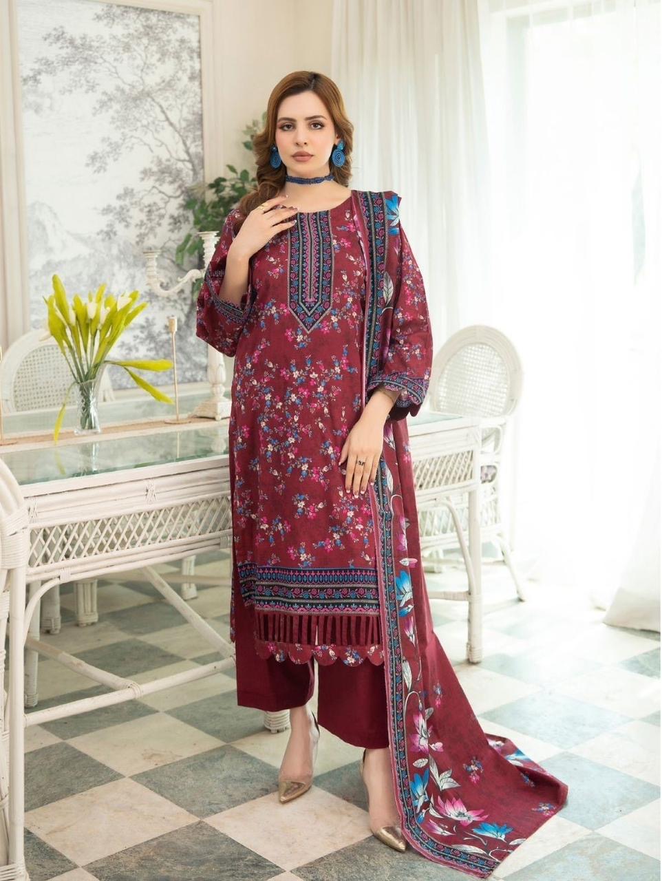 3 PIECE - EMBROIDERED LAWN SUIT
