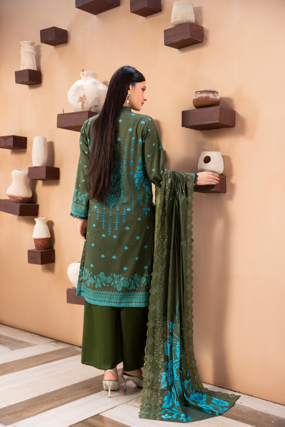 BIN NAEEM Royal Embroidery Vol-03 | 3 Piece Unstitched Cambric Suit