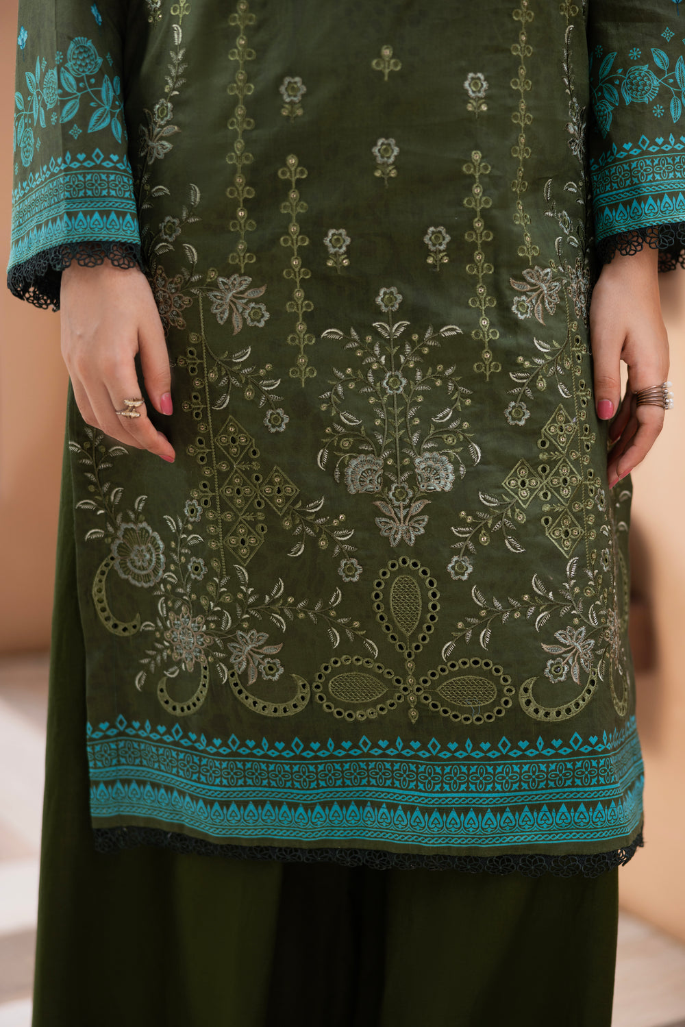 BIN NAEEM Royal Embroidery Vol-03 | 3 Piece Unstitched Cambric Suit