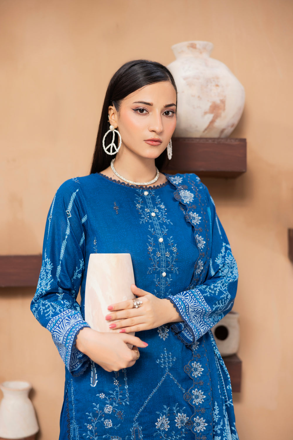 BIN NAEEM Royal Embroidery Vol-03 | 3 Piece Unstitched Cambric Suit