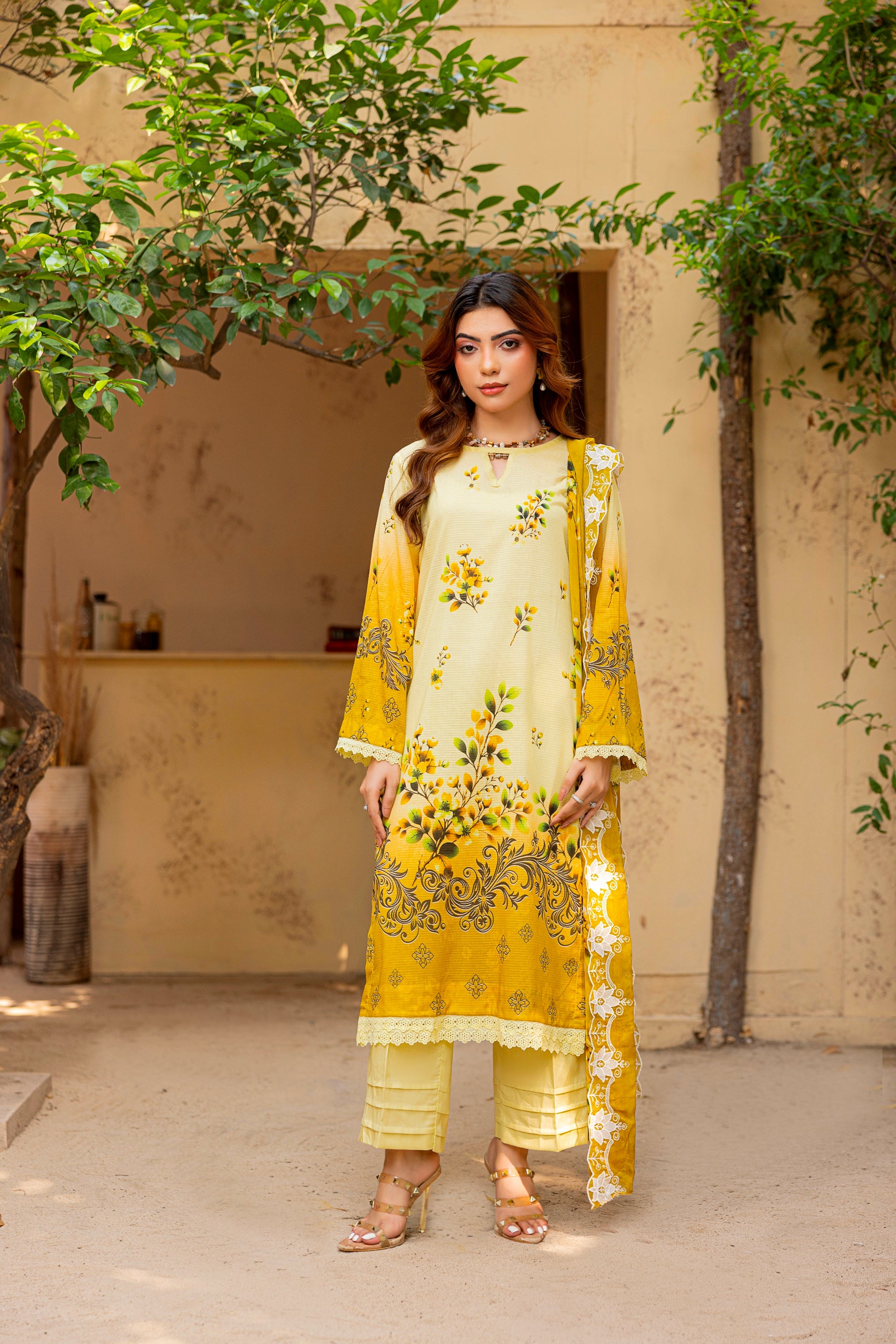 3 PIECE - EMBROIDERED UNSTITCHED LAWN SUIT