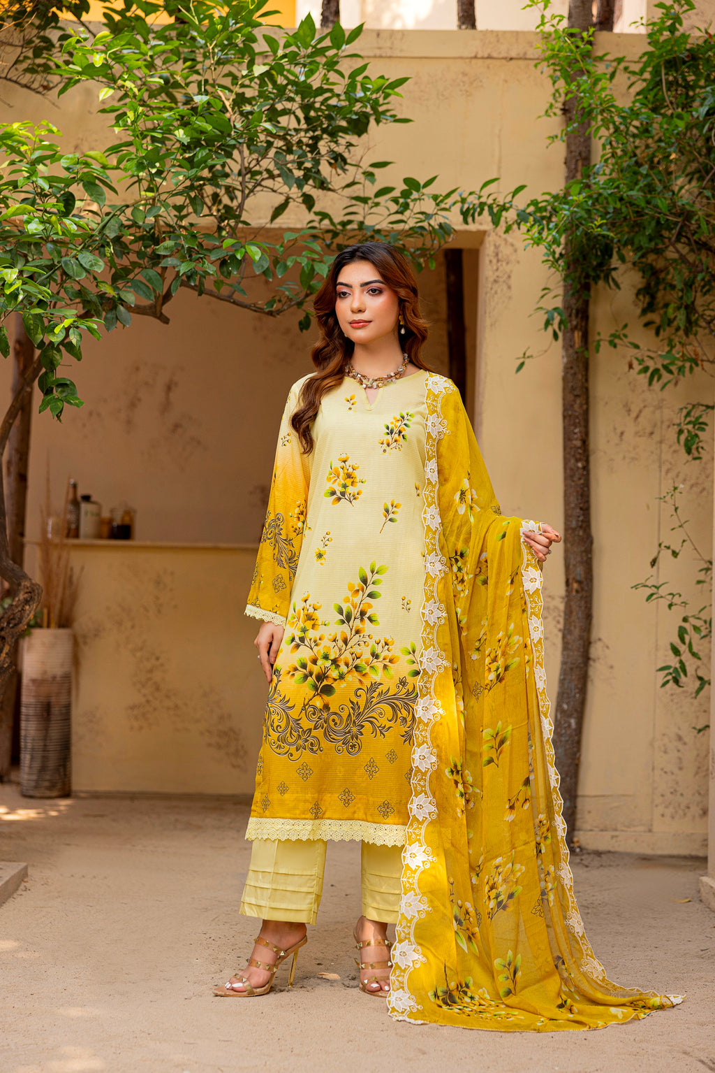 3 PIECE - EMBROIDERED UNSTITCHED LAWN SUIT