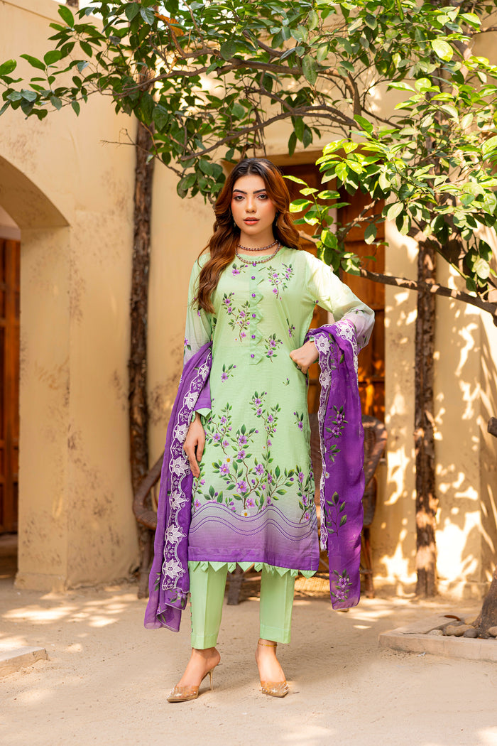 3 PIECE - EMBROIDERED UNSTITCHED LAWN SUIT