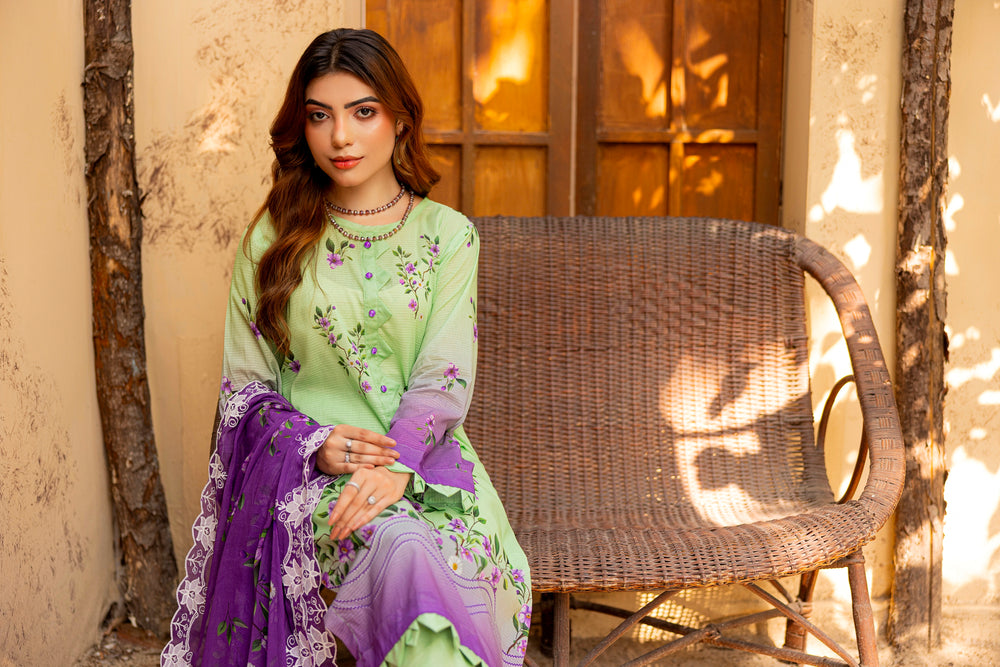 3 PIECE - EMBROIDERED UNSTITCHED LAWN SUIT