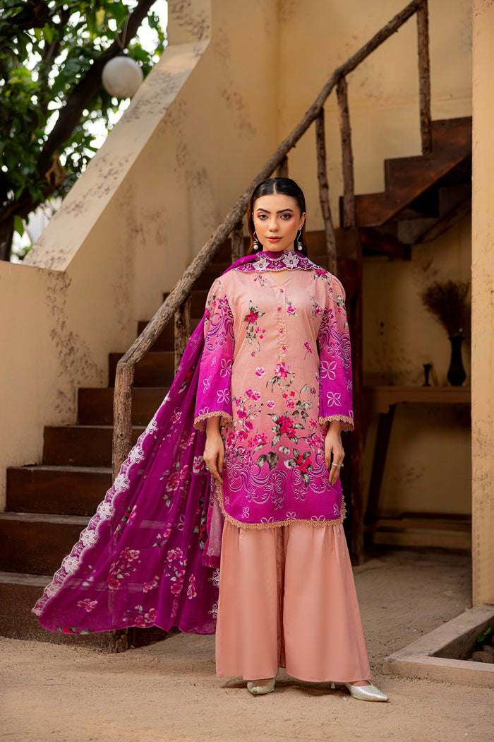 3 PIECE - EMBROIDERED UNSTITCHED LAWN SUIT