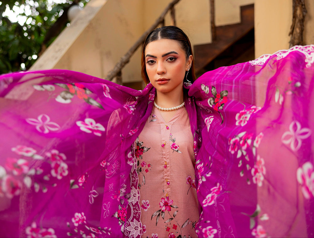 3 PIECE - EMBROIDERED UNSTITCHED LAWN SUIT