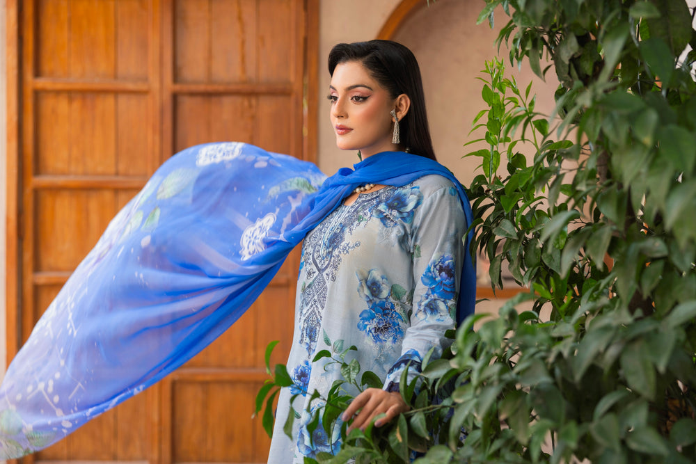 3 PIECE - UNSTITCHED EMBROIDERED LAWN SUIT
