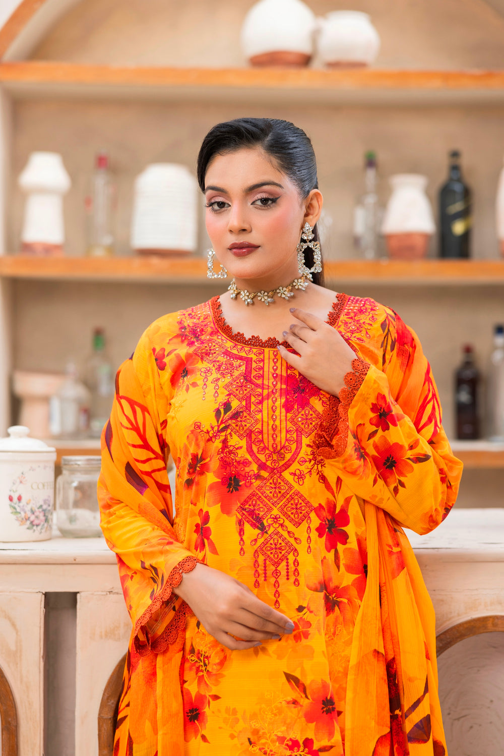 3 PIECE - UNSTITCHED EMBROIDERED LAWN SUIT