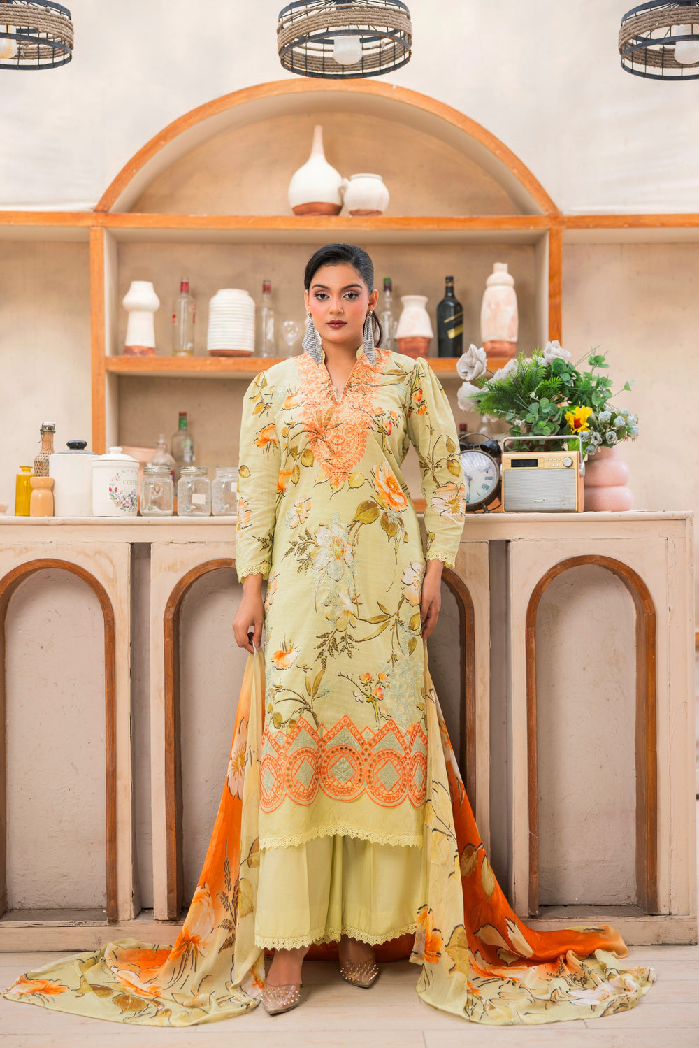 3 PIECE - UNSTITCHED EMBROIDERED LAWN SUIT