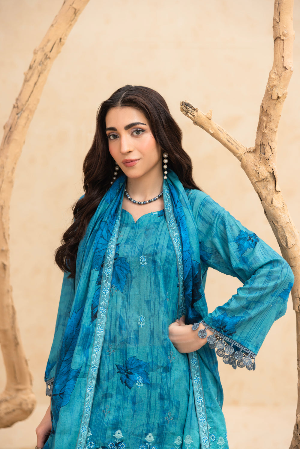 BIN NAEEM Royal Embroidery Vol-02 | 3 Piece Unstitched Cambric Suit