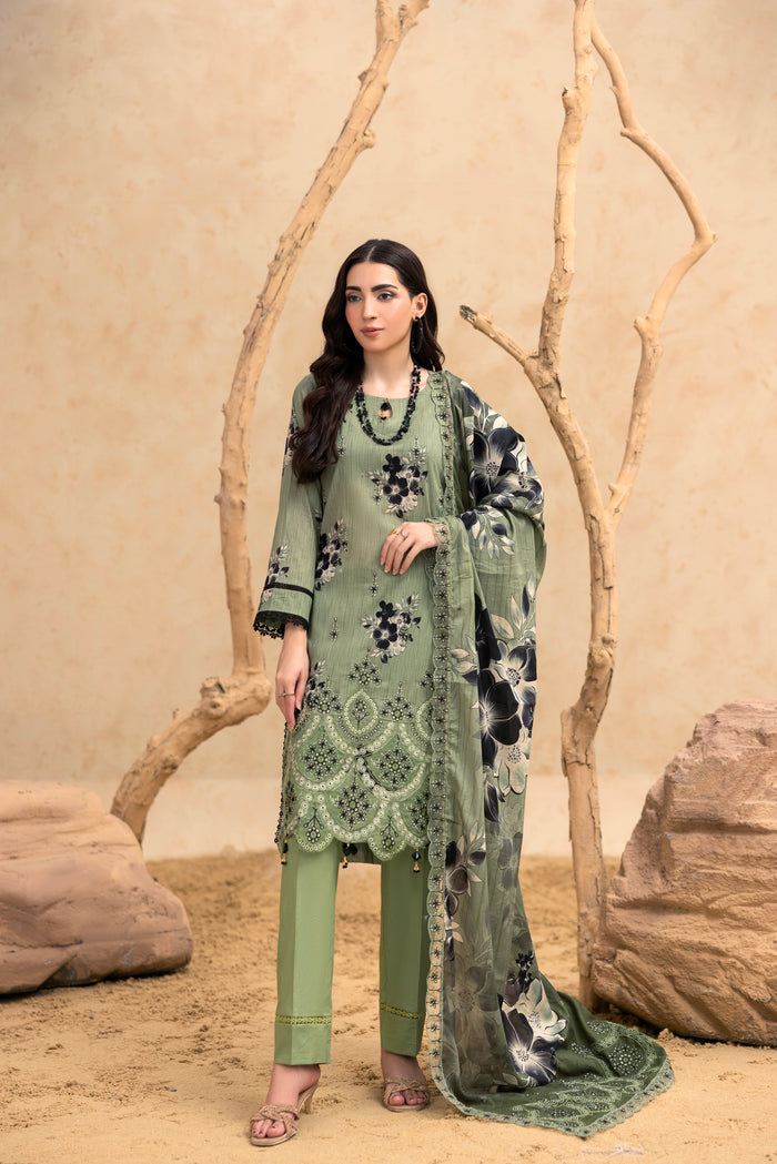 BIN NAEEM Royal Embroidery Vol-02 | 3 Piece Unstitched Cambric Suit
