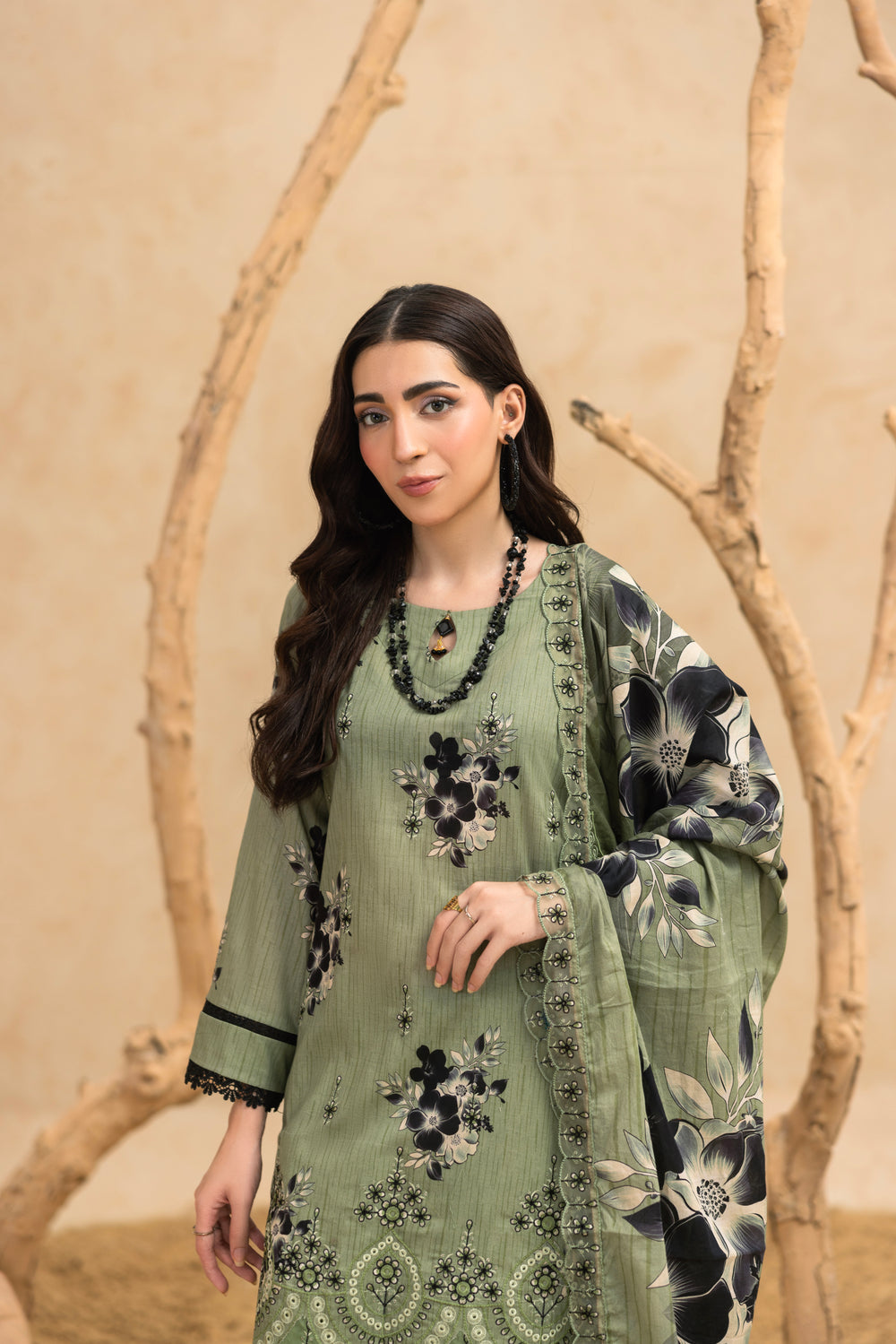 BIN NAEEM Royal Embroidery Vol-02 | 3 Piece Unstitched Cambric Suit
