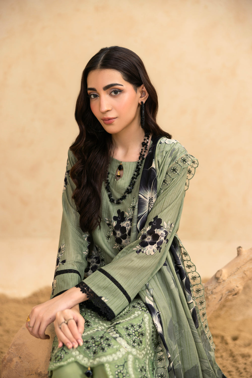 BIN NAEEM Royal Embroidery Vol-02 | 3 Piece Unstitched Cambric Suit
