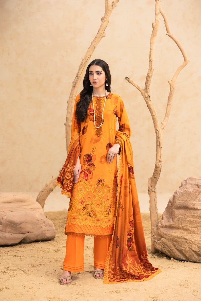BIN NAEEM Royal Embroidery Vol-02 | 3 Piece Unstitched Cambric Suit