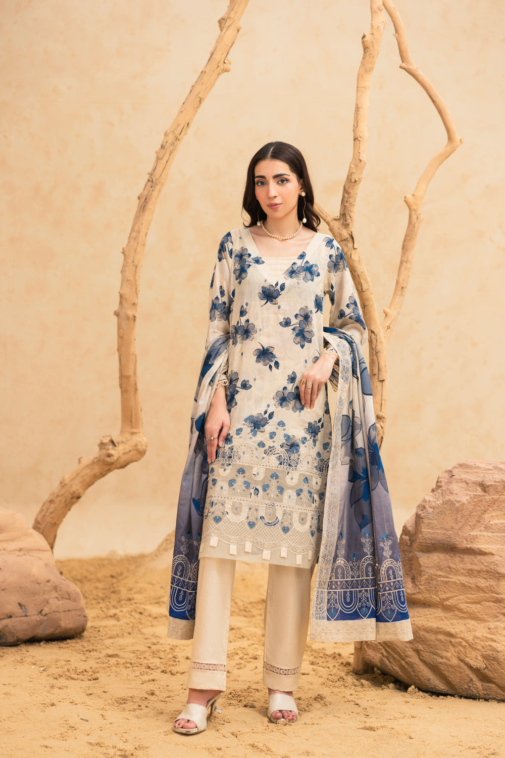 BIN NAEEM Royal Embroidery Vol-02 | 3 Piece Unstitched Cambric Suit