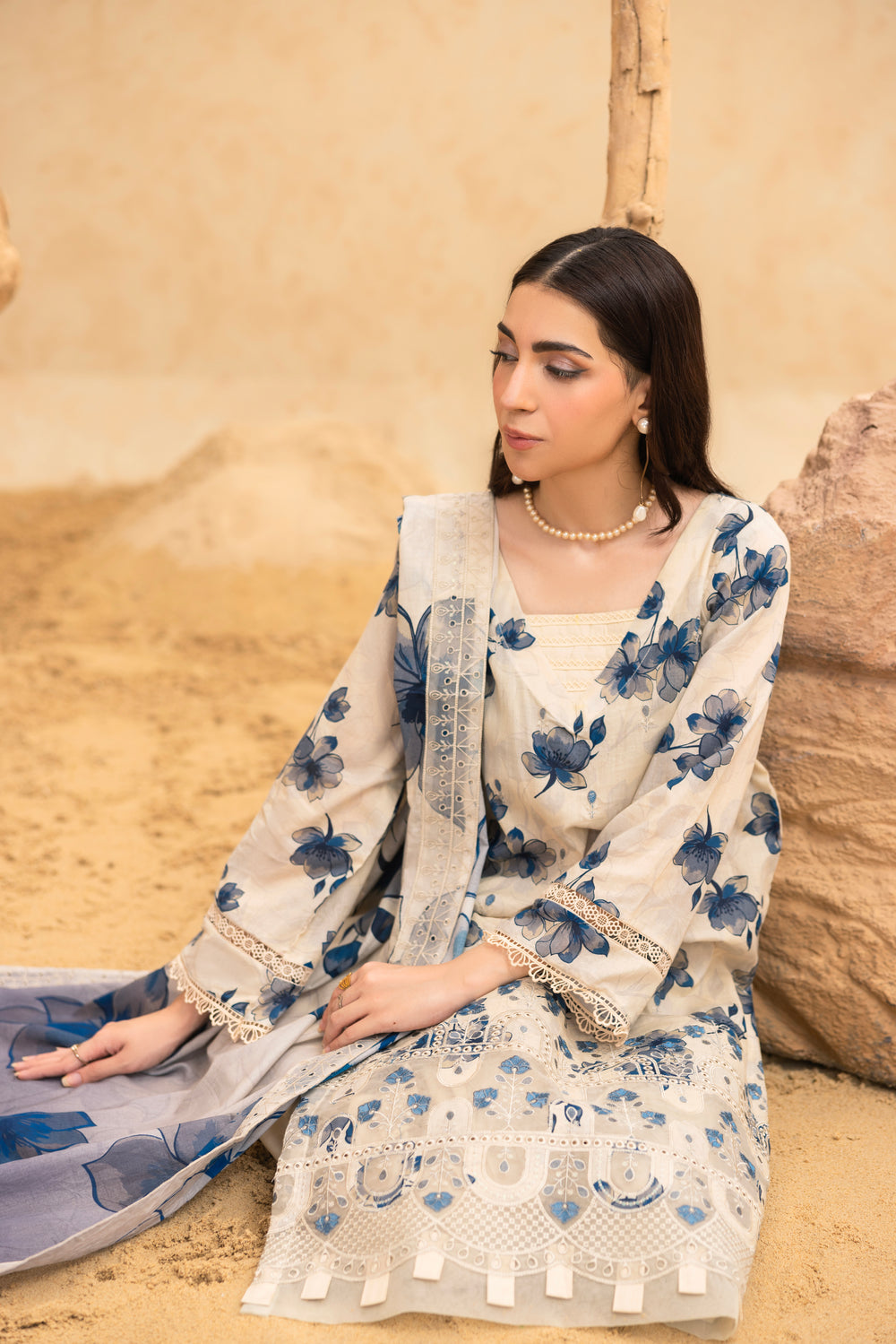 BIN NAEEM Royal Embroidery Vol-02 | 3 Piece Unstitched Cambric Suit