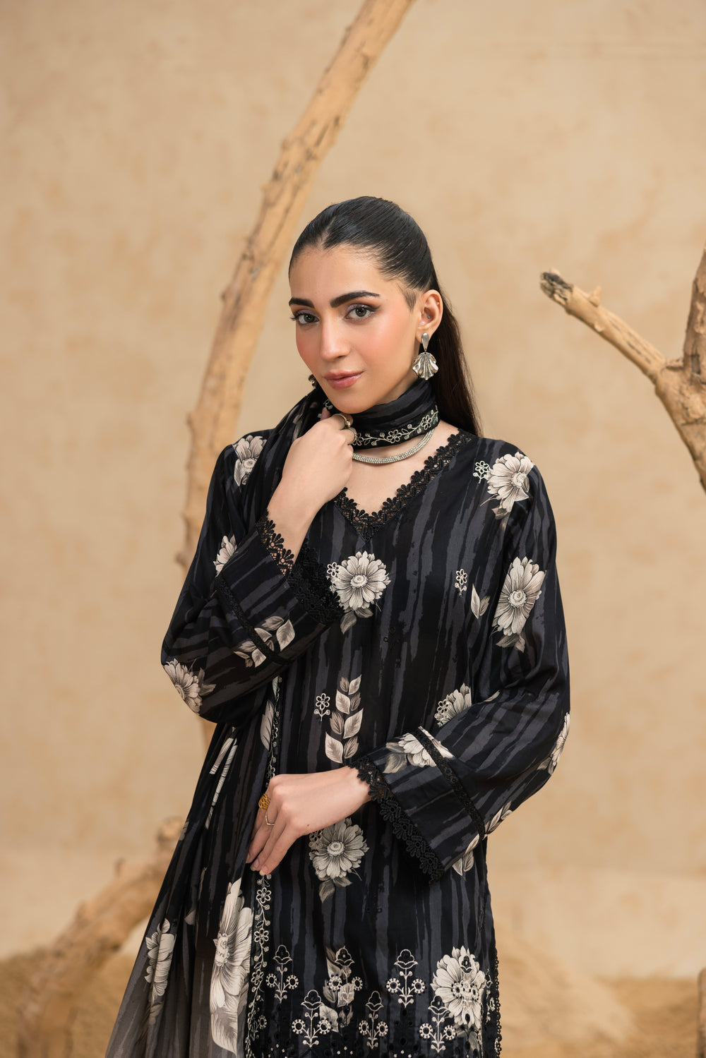 BIN NAEEM Royal Embroidery Vol-02 | 3 Piece Unstitched Cambric Suit