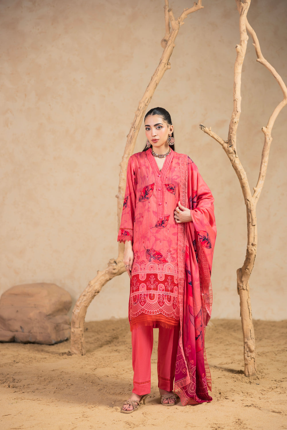 BIN NAEEM Royal Embroidery Vol-02 | 3 Piece Unstitched Cambric Suit