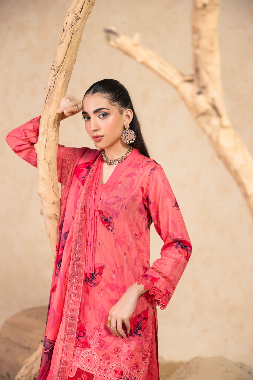 BIN NAEEM Royal Embroidery Vol-02 | 3 Piece Unstitched Cambric Suit