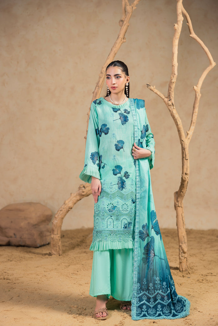 BIN NAEEM Royal Embroidery Vol-02 | 3 Piece Unstitched Cambric Suit