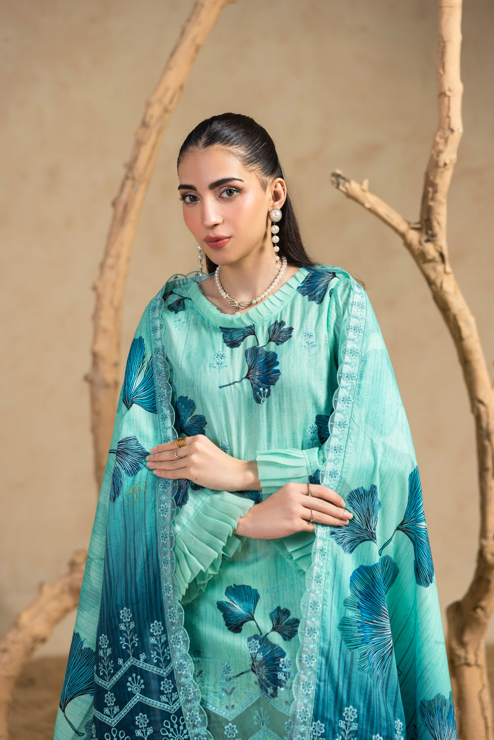 BIN NAEEM Royal Embroidery Vol-02 | 3 Piece Unstitched Cambric Suit