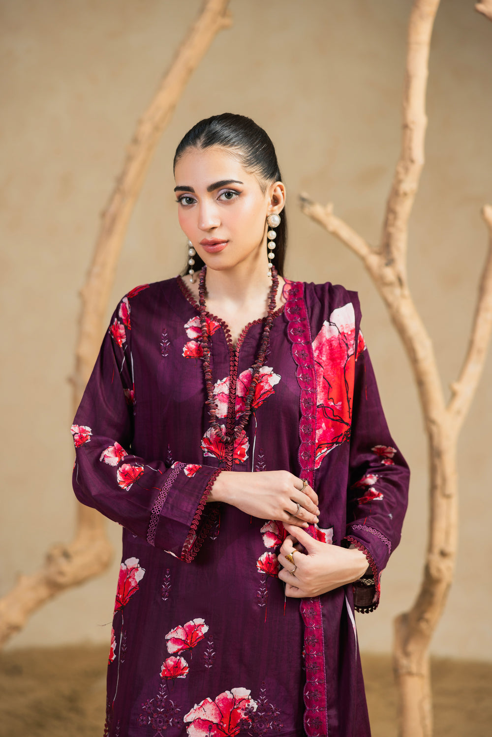 BIN NAEEM Royal Embroidery Vol-02 | 3 Piece Unstitched Cambric Suit