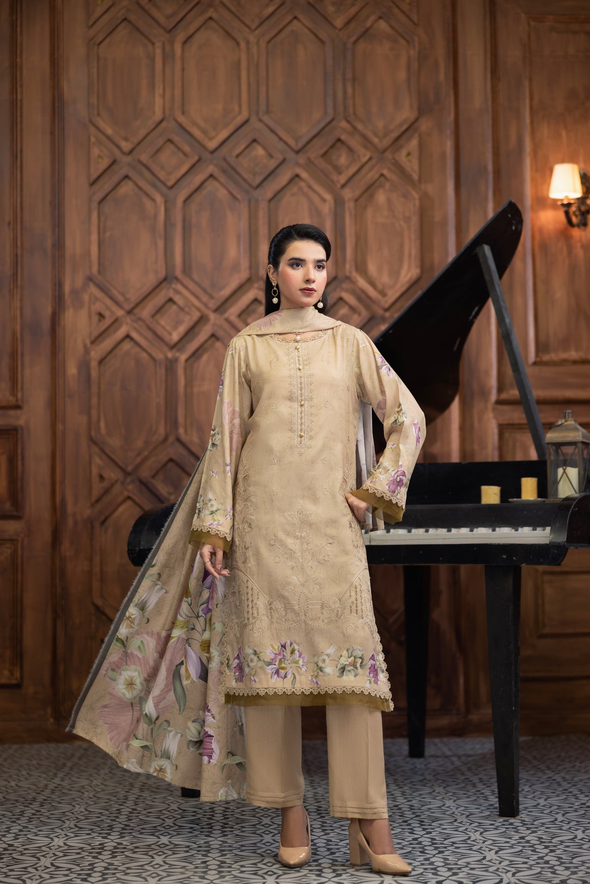 AZURA Karandi Embroidery Vol-05 | 3 Piece Unstitched Karandi Suit