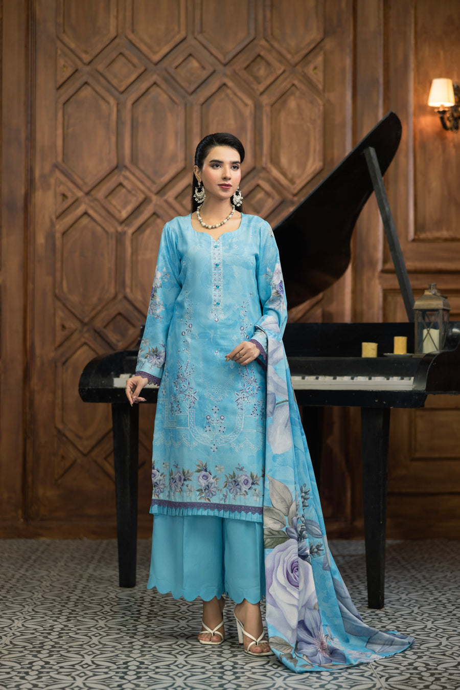 AZURA Karandi Embroidery Vol-05 | 3 Piece Unstitched Karandi Suit