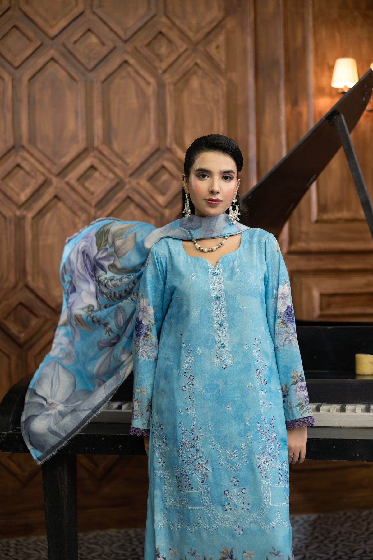 AZURA Karandi Embroidery Vol-05 | 3 Piece Unstitched Karandi Suit