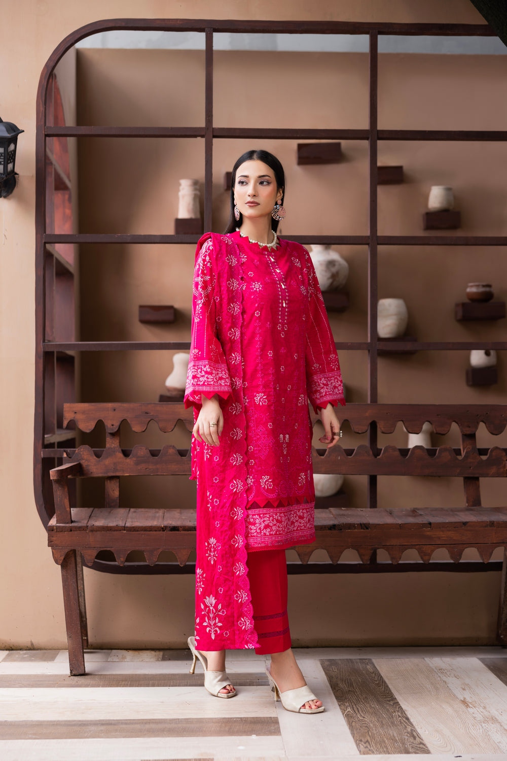 BIN NAEEM Royal Embroidery Vol-03 | 3 Piece Unstitched Cambric Suit