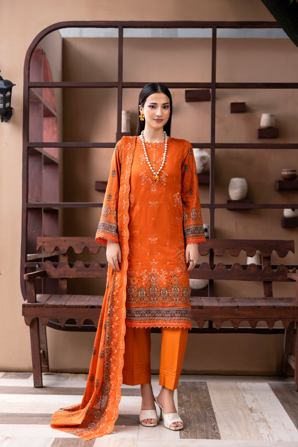 BIN NAEEM Royal Embroidery Vol-03 | 3 Piece Unstitched Cambric Suit