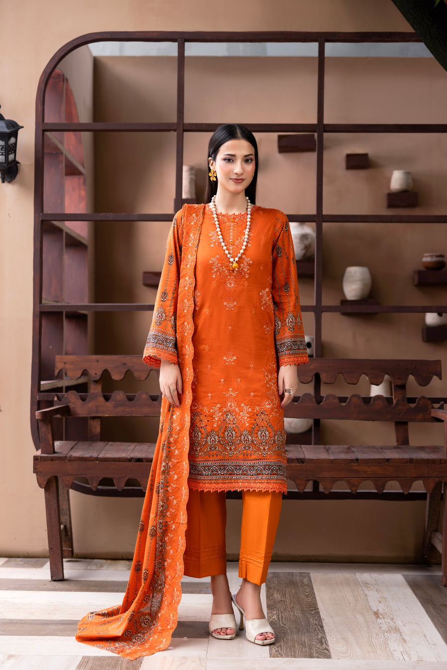 BIN NAEEM Royal Embroidery Vol-03 | 3 Piece Unstitched Cambric Suit