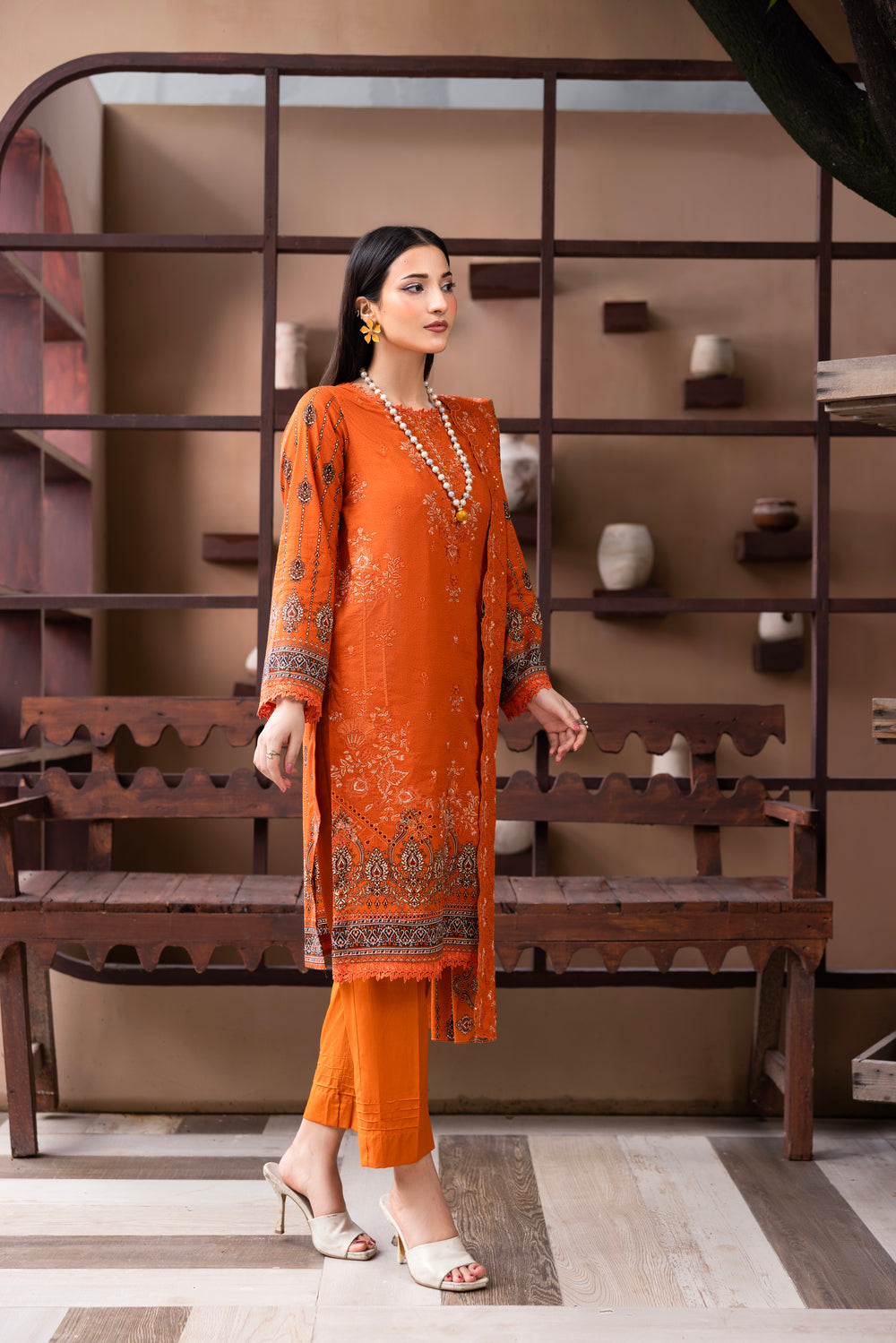 BIN NAEEM Royal Embroidery Vol-03 | 3 Piece Unstitched Cambric Suit