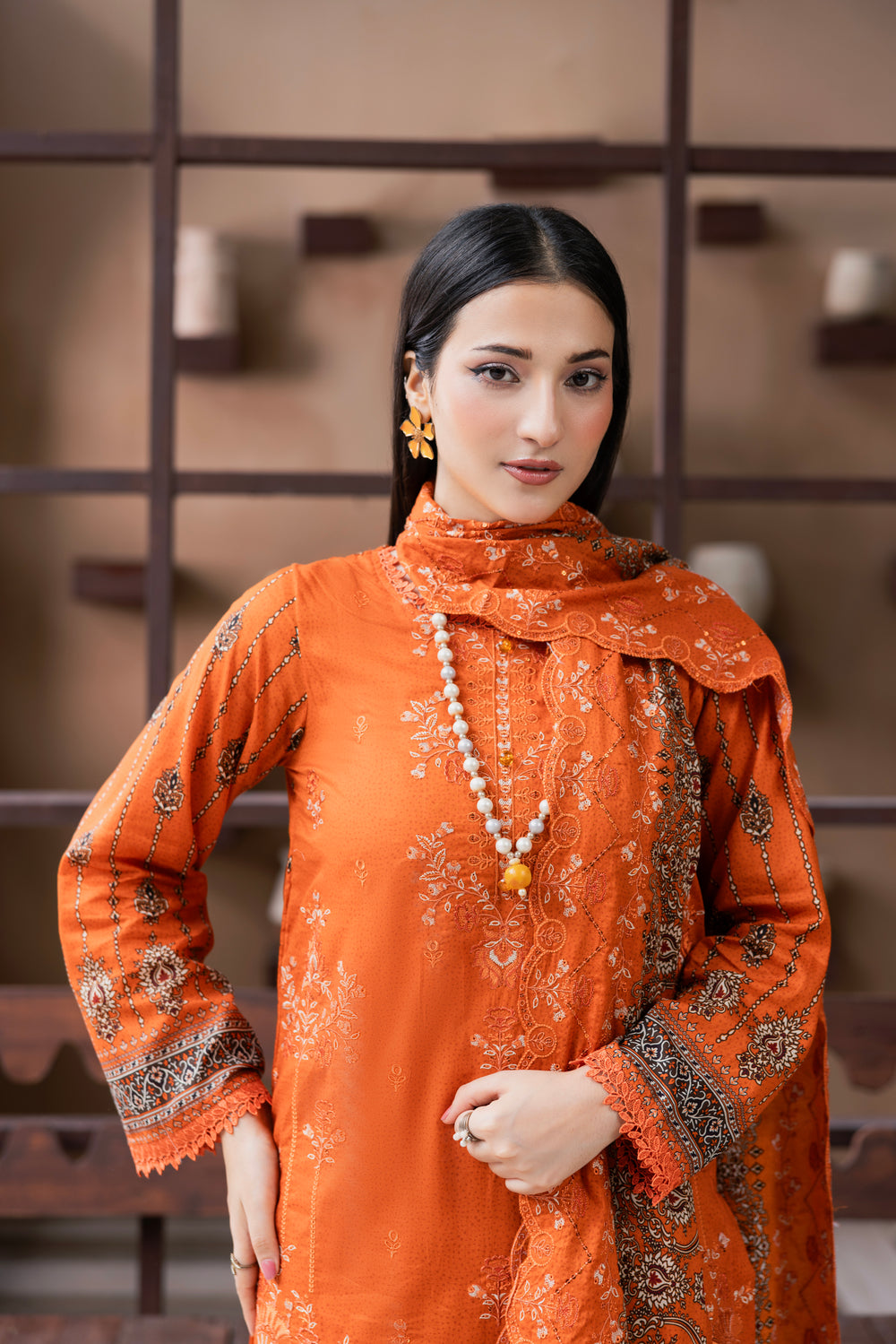 BIN NAEEM Royal Embroidery Vol-03 | 3 Piece Unstitched Cambric Suit