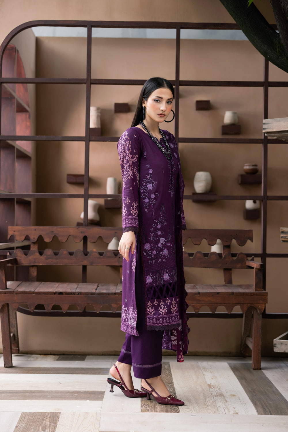 BIN NAEEM Royal Embroidery Vol-03 | 3 Piece Unstitched Cambric Suit