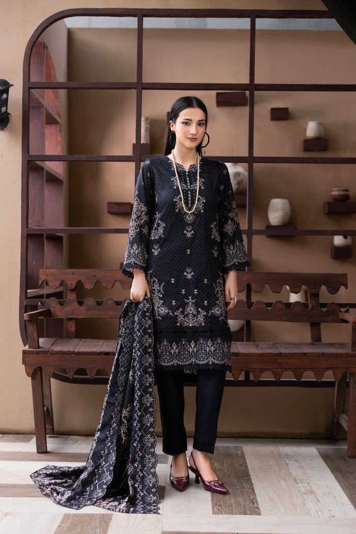 BIN NAEEM Royal Embroidery Vol-03 | 3 Piece Unstitched Cambric Suit