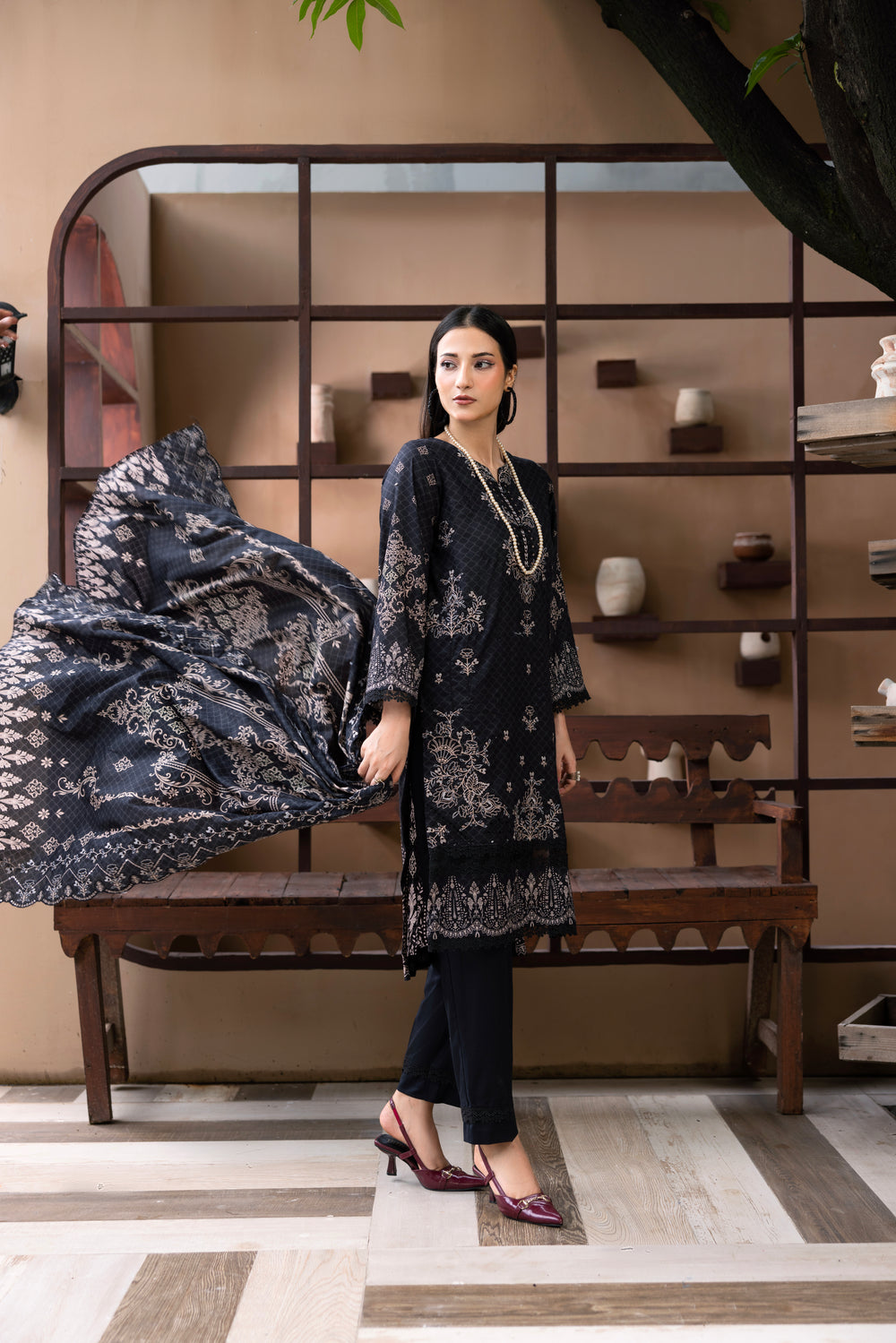 BIN NAEEM Royal Embroidery Vol-03 | 3 Piece Unstitched Cambric Suit