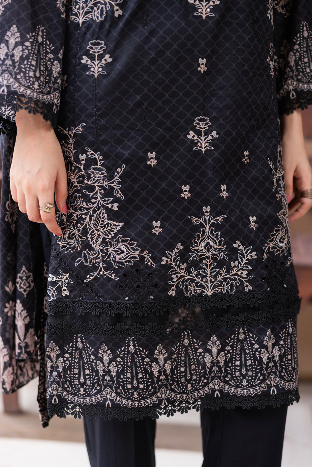 BIN NAEEM Royal Embroidery Vol-03 | 3 Piece Unstitched Cambric Suit