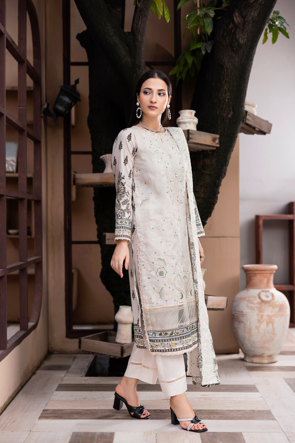 BIN NAEEM Royal Embroidery Vol-03 | 3 Piece Unstitched Cambric Suit