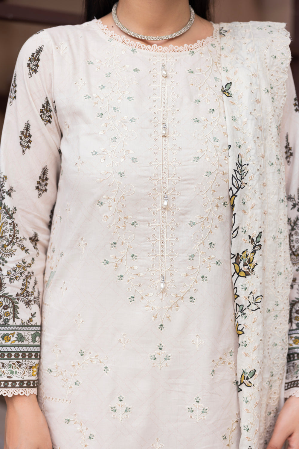 BIN NAEEM Royal Embroidery Vol-03 | 3 Piece Unstitched Cambric Suit