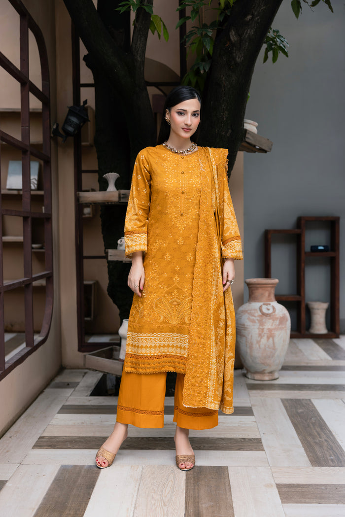 BIN NAEEM Royal Embroidery Vol-03 | 3 Piece Unstitched Cambric Suit