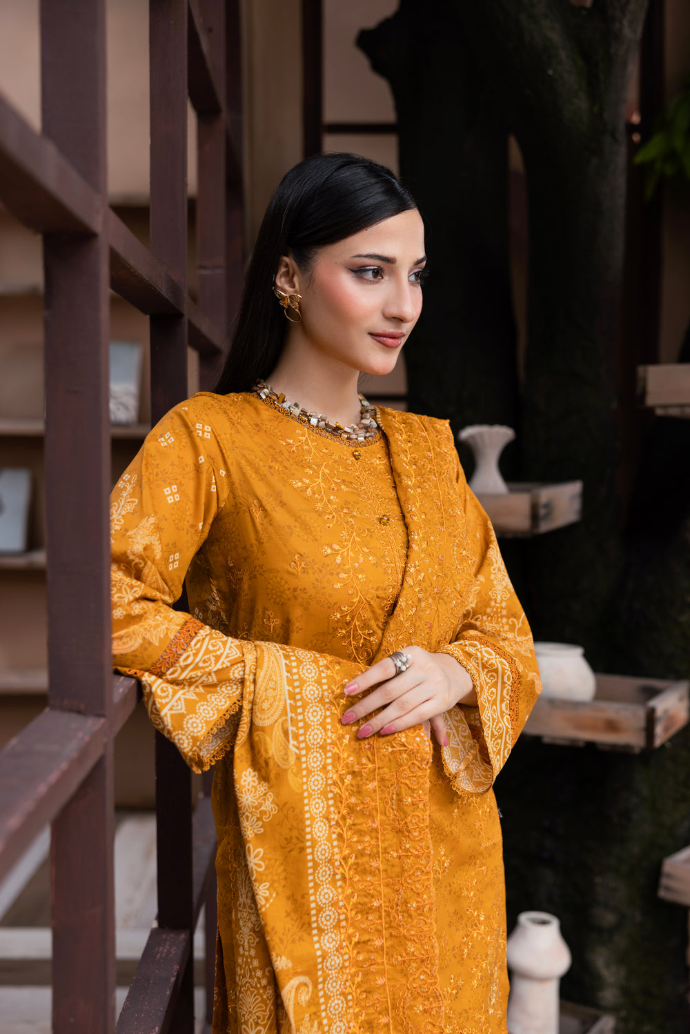 BIN NAEEM Royal Embroidery Vol-03 | 3 Piece Unstitched Cambric Suit