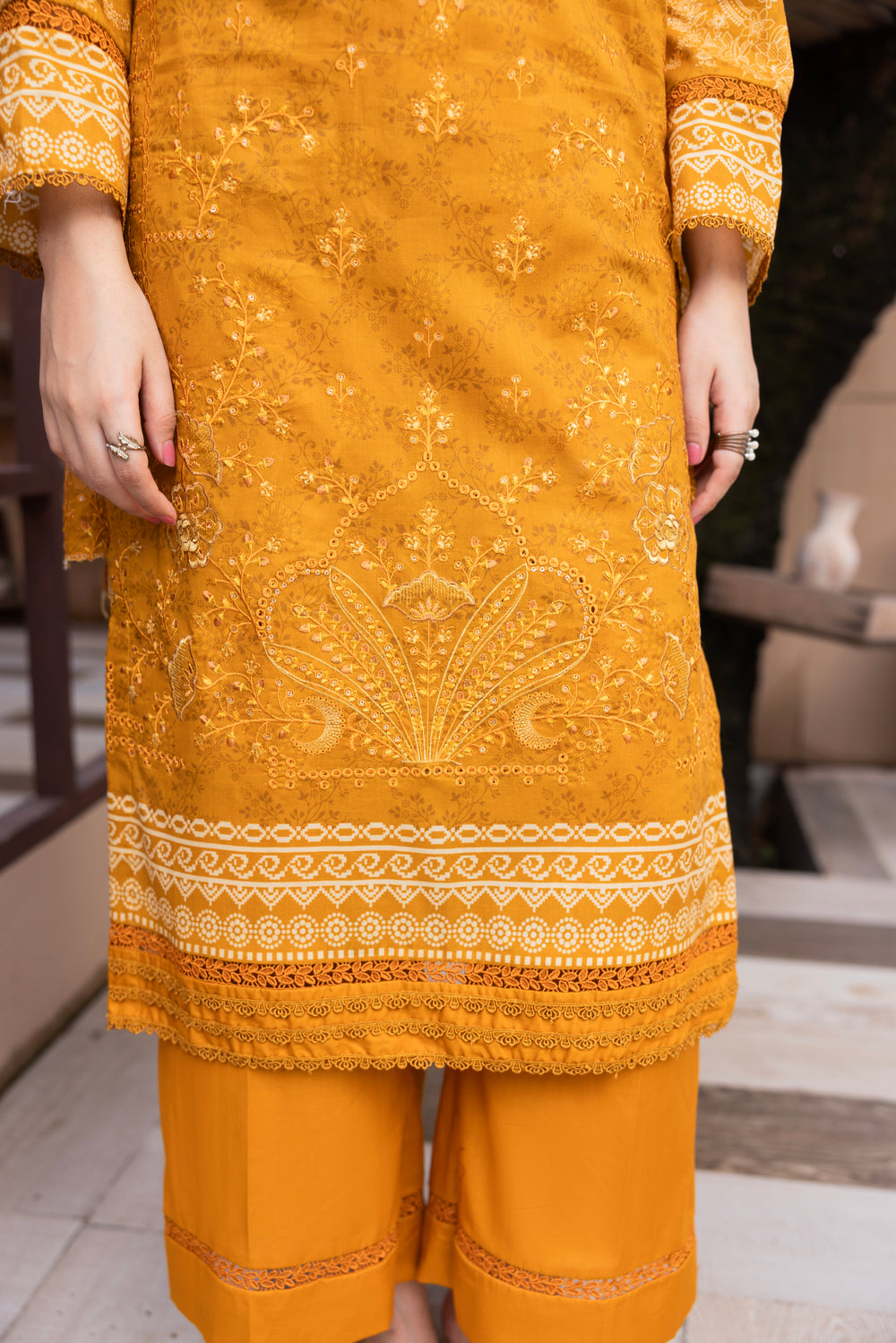 BIN NAEEM Royal Embroidery Vol-03 | 3 Piece Unstitched Cambric Suit