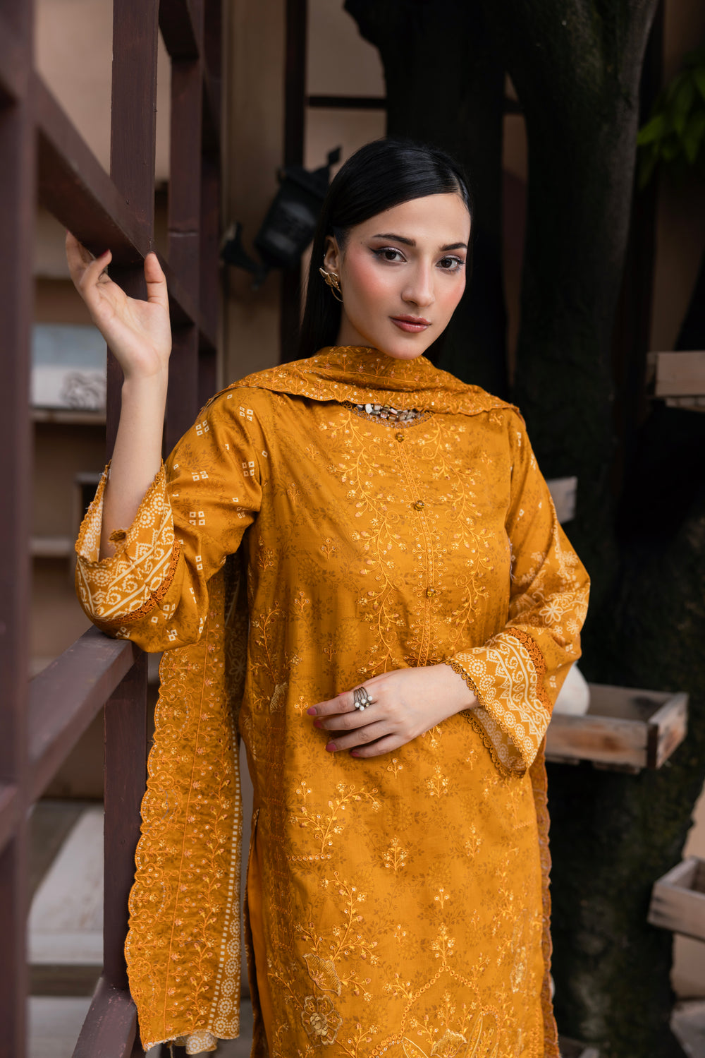 BIN NAEEM Royal Embroidery Vol-03 | 3 Piece Unstitched Cambric Suit