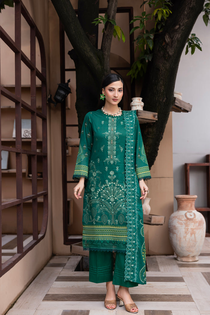 BIN NAEEM Royal Embroidery Vol-03 | 3 Piece Unstitched Cambric Suit