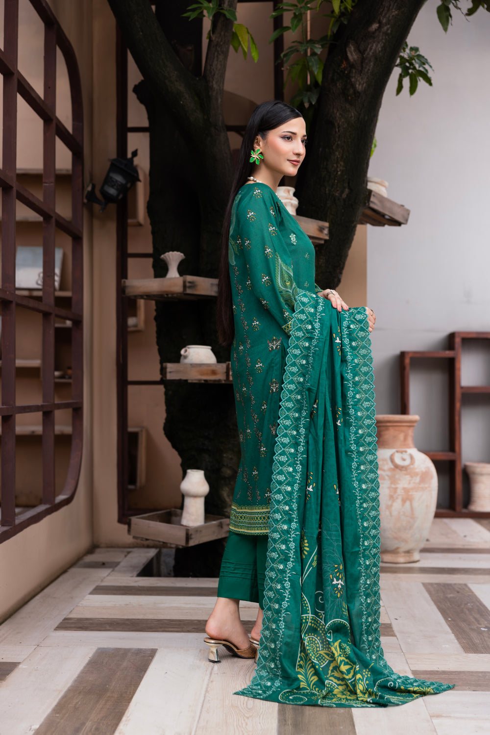 BIN NAEEM Royal Embroidery Vol-03 | 3 Piece Unstitched Cambric Suit