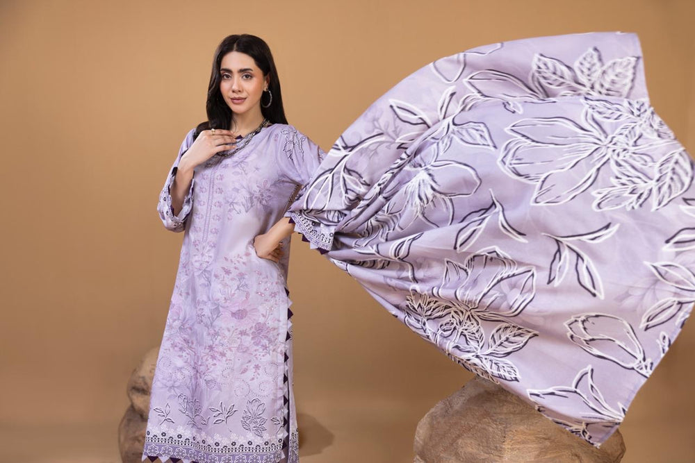 3 PIECE - UNSTITCHED EMBROIDERED KARANDI SUIT