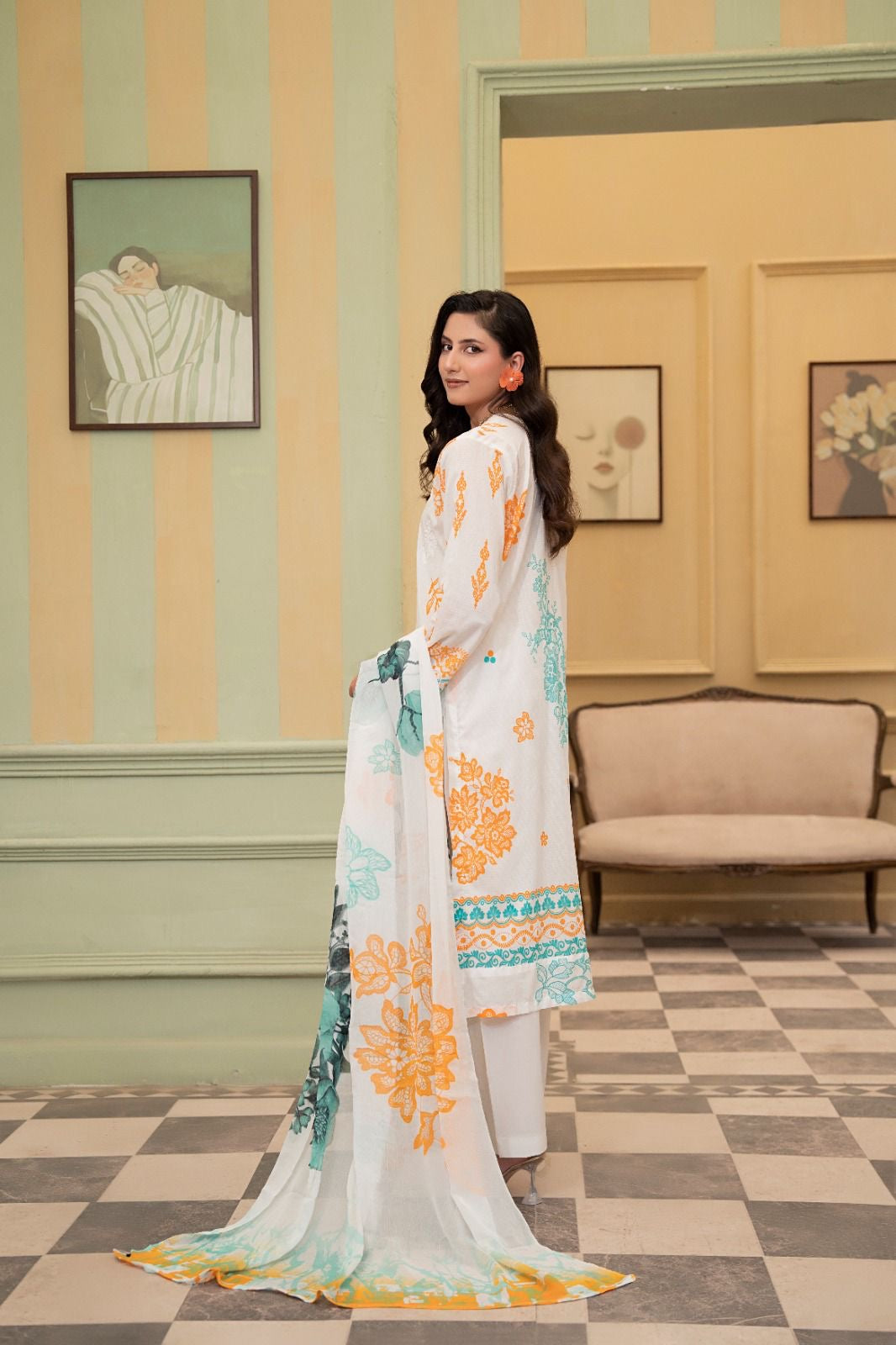 3 PIECE - EMBROIDERED LAWN SUIT