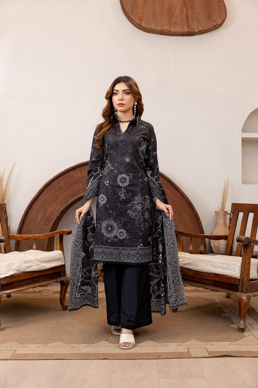 3 PIECE - EMBROIDERED LAWN SUIT