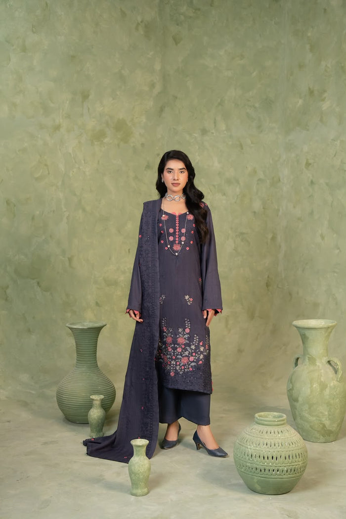 SHEEN LUXE 3PC EMBROIDERED WITH READY TO WEAR DUPATTA